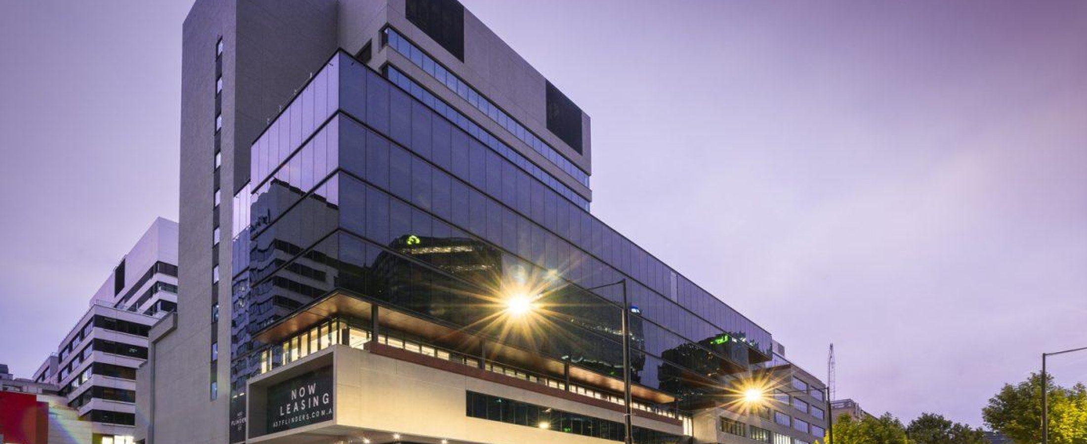 Office building at dusk
